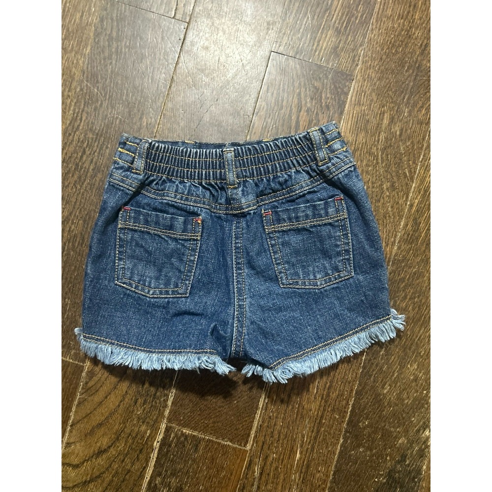 Toddler Girl 12-18 Months Jean Shorts by Gymboree , Embroidered Flowers - Picture 2 of 3